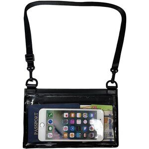 Women's Black Mini Crossbody Bag Travel Passport Wallet Shoulder Purse Small